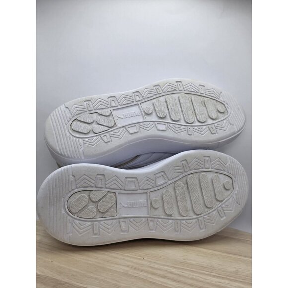 PUMA Oslo Maja Gloaming Platform SNEAKER SHOE WOMENS SIZE US 6 WHITE/GOLD EUC - Picture 6 of 8